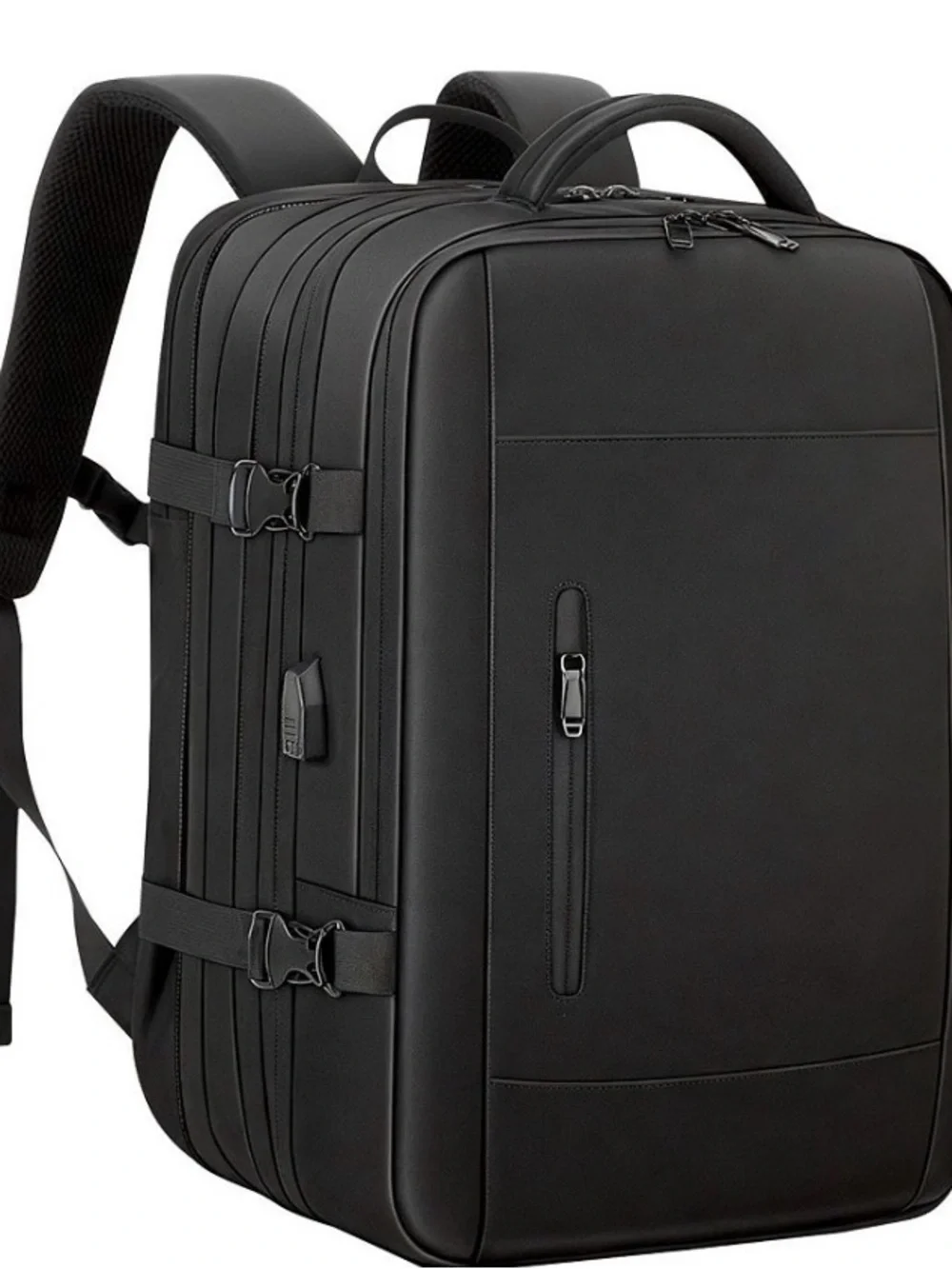 Black Men's Women’s Travel Backpack – Sleek Commuter Bag